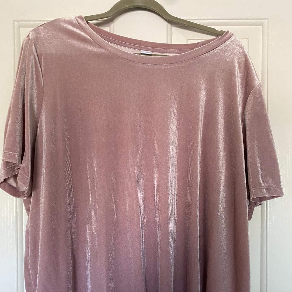 Plus Size XXL Old Navy Velvet Dusty Rose Top